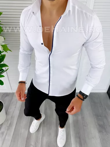 Camasa barbati alba slim fit B5042 W13-2.2 E